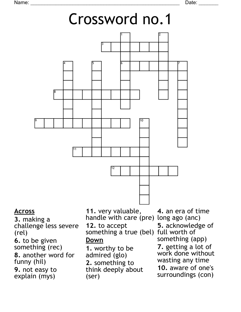 Crossword no.1