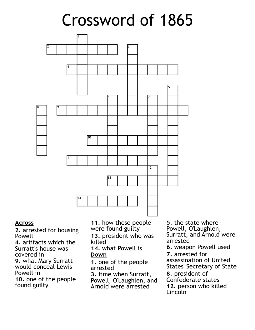 Crossword of 1865