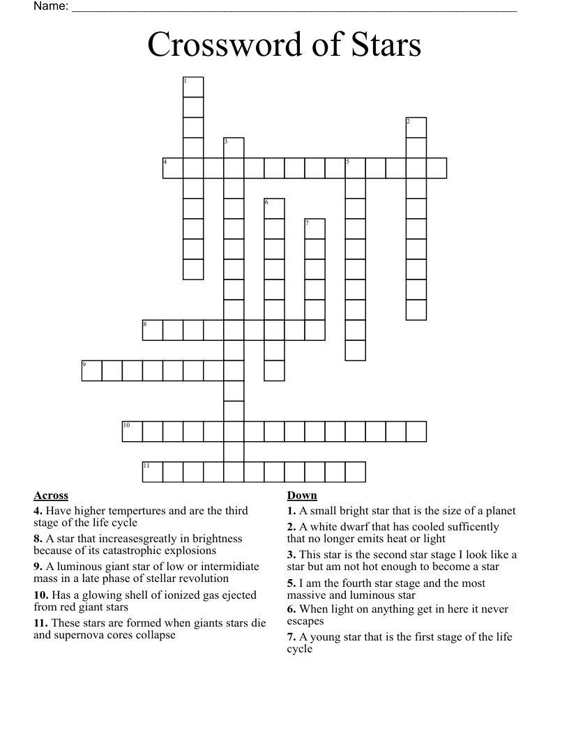 Crossword of Stars