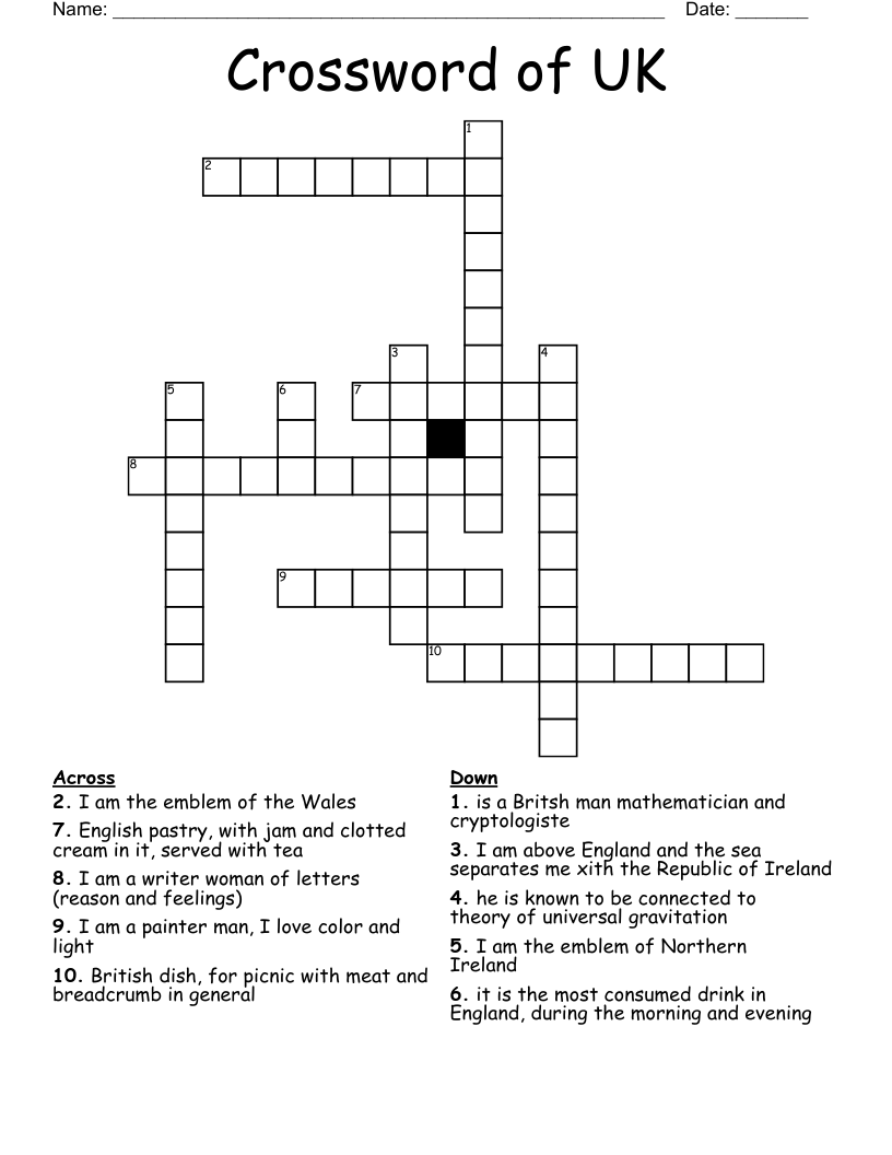 Crossword of UK