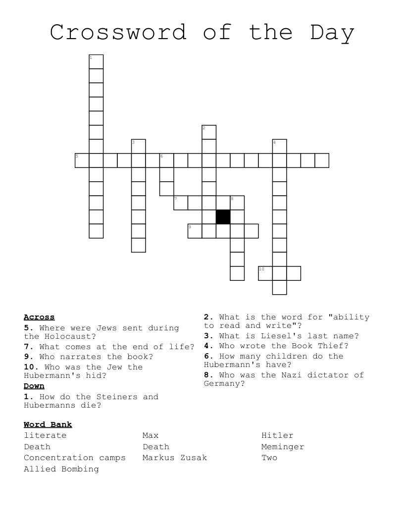 Crossword of the Day