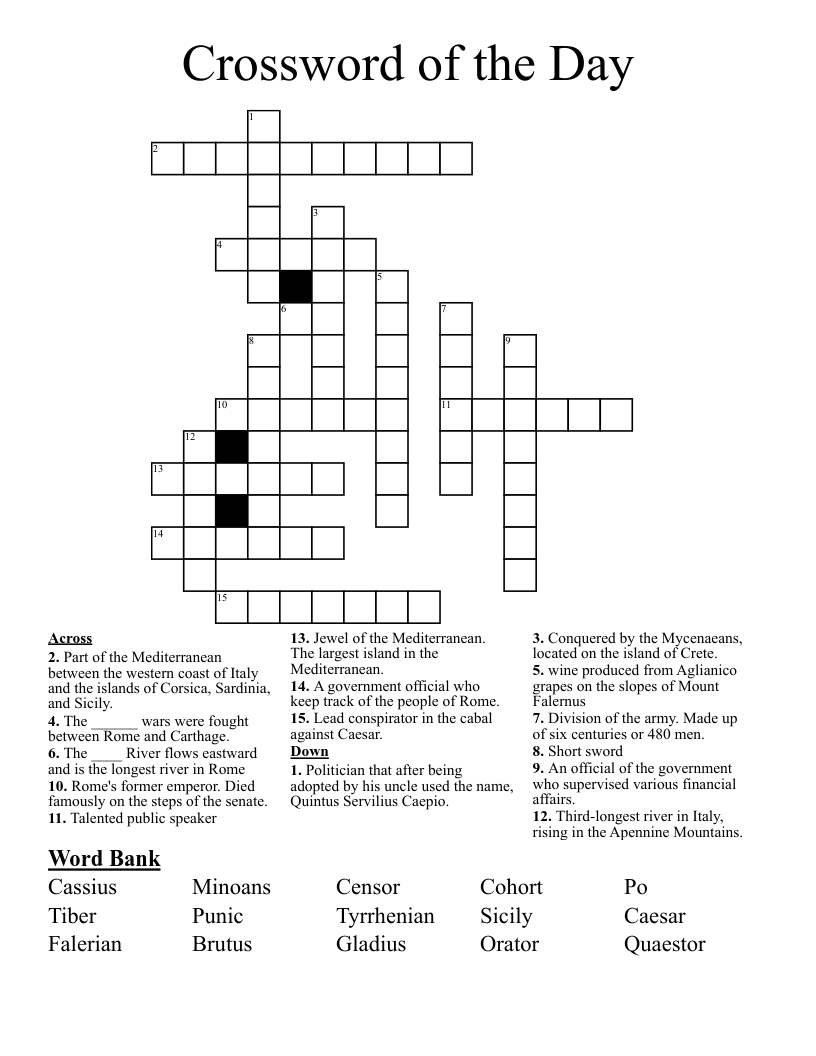 Crossword of the Day