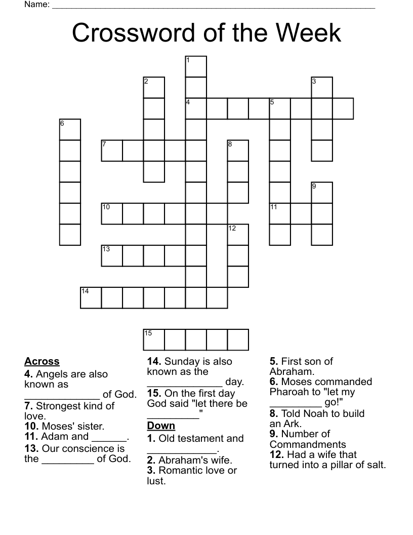 Crossword of the Week