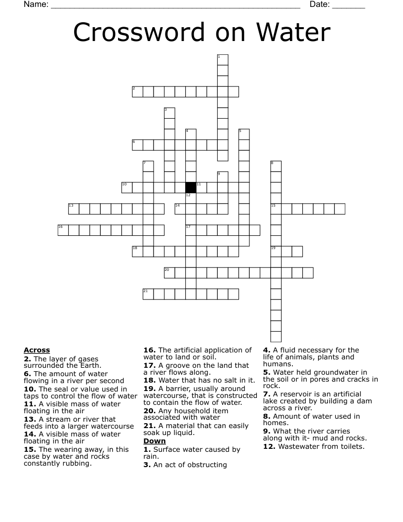 Crossword on Water 
