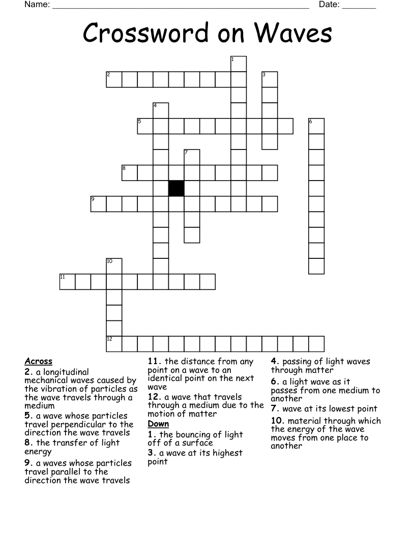 Crossword on Waves