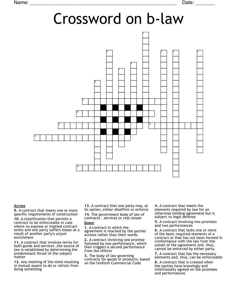 Crossword on b-law