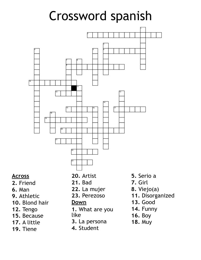Crossword spanish