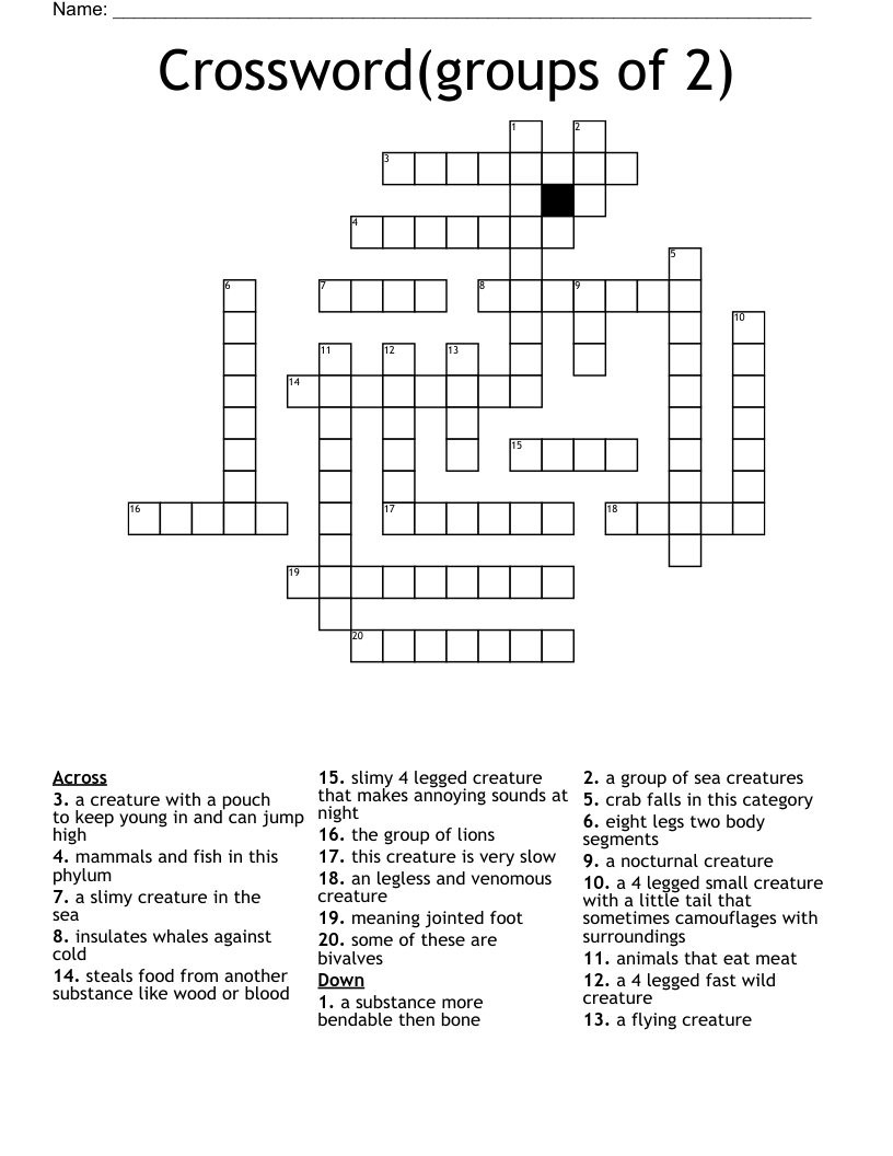 Crossword(groups of 2)