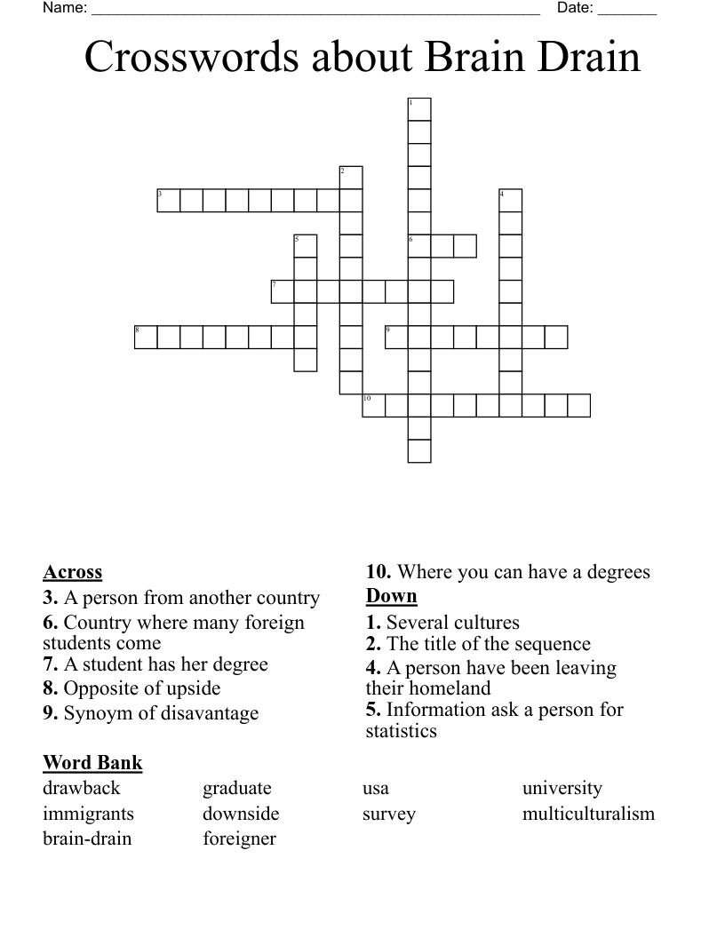 Crosswords about Brain Drain