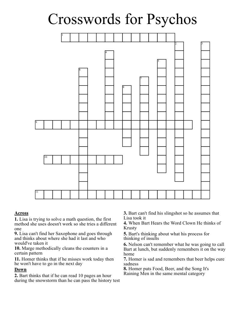 Crosswords for Psychos