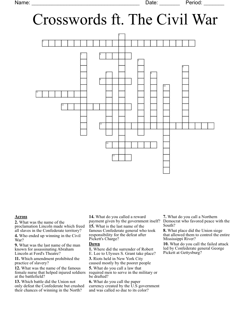 Crosswords ft. The Civil War