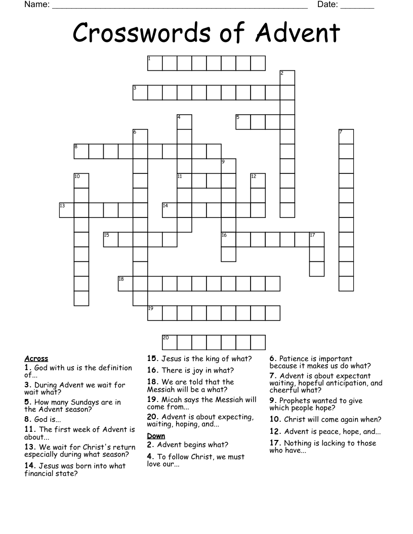 Crosswords of Advent