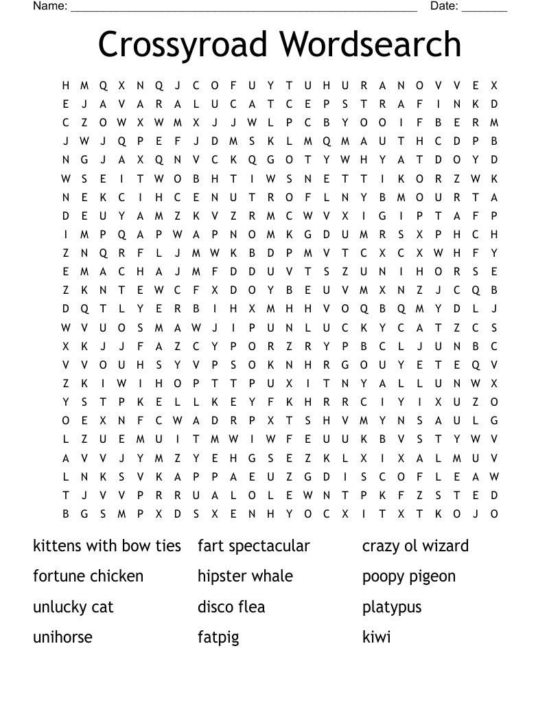Crossyroad Wordsearch