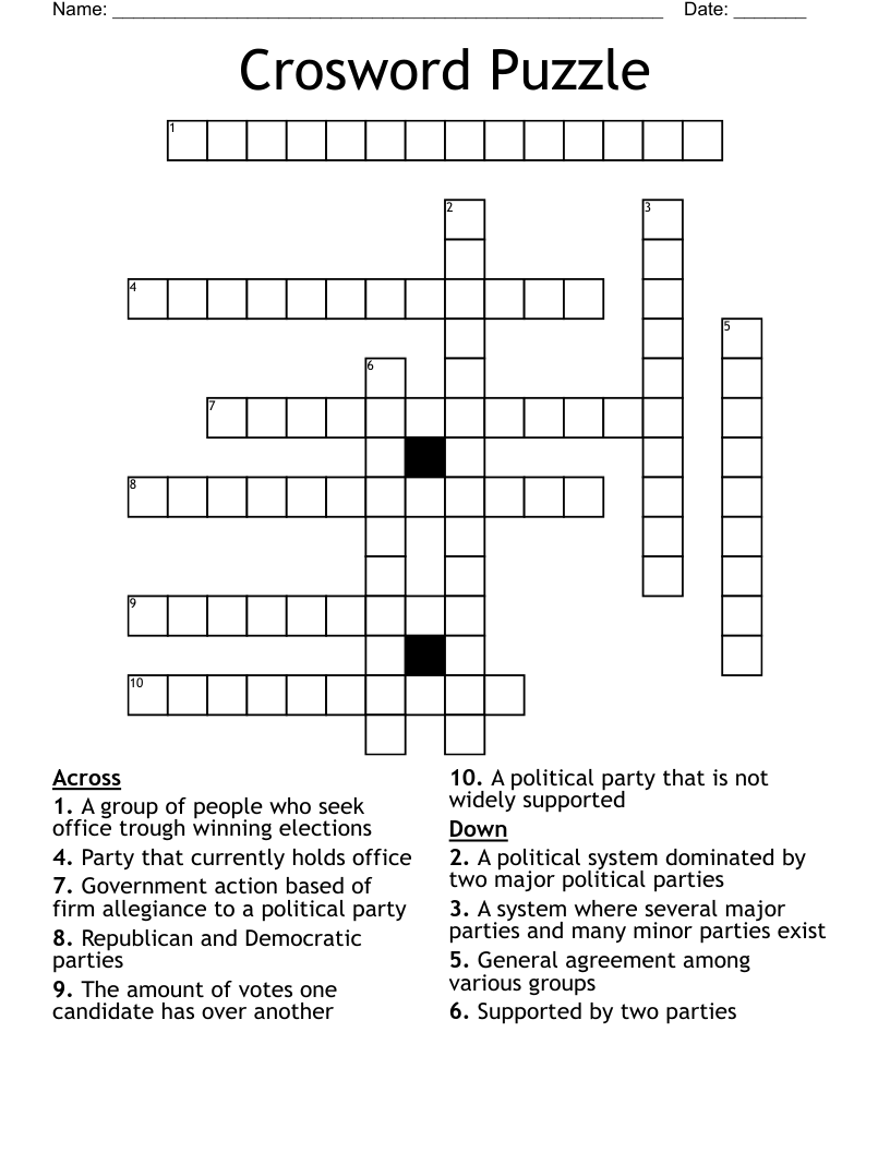 Crosword Puzzle Crossword