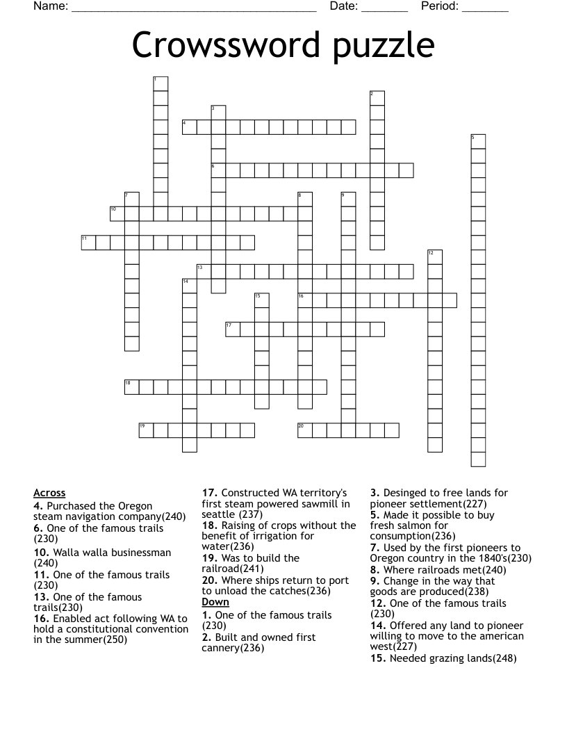 Crowssword puzzle Crossword