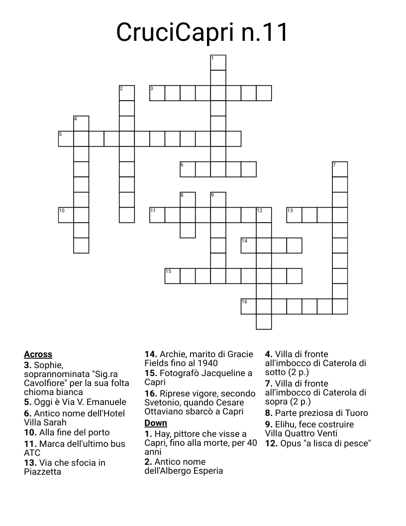 CruciCapri n.11 Crossword