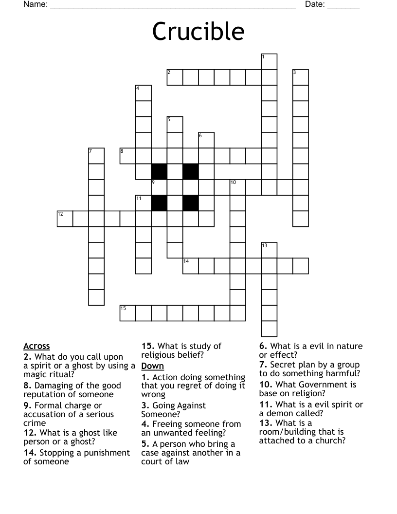 Crucible Crossword