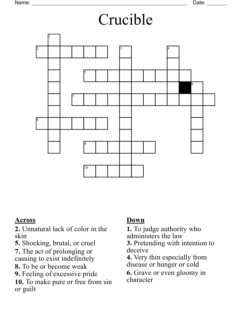 Crucible Crossword