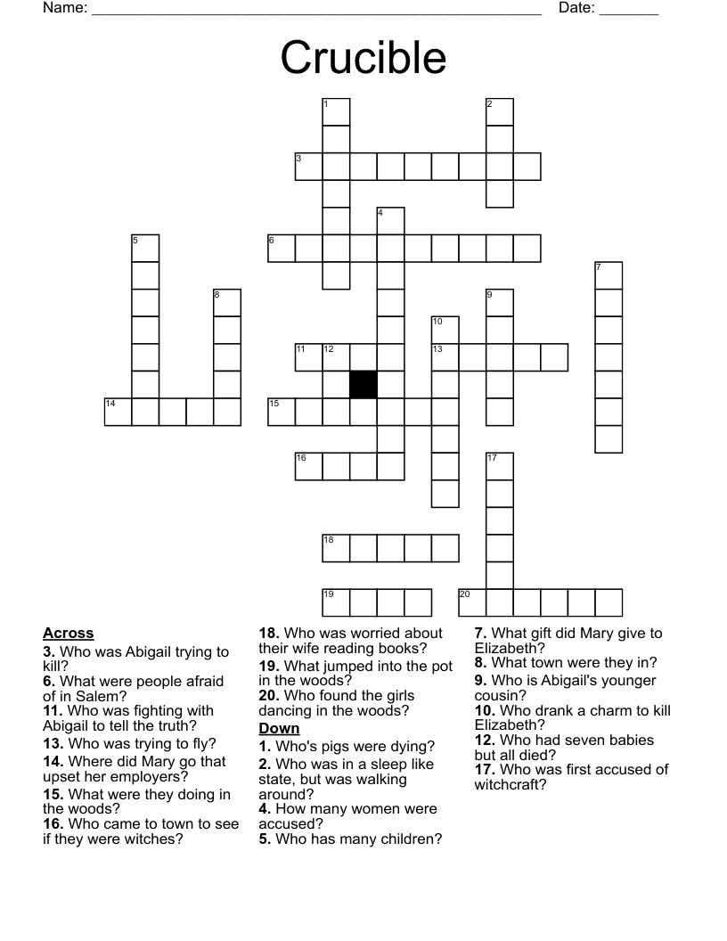 Crucible Crossword