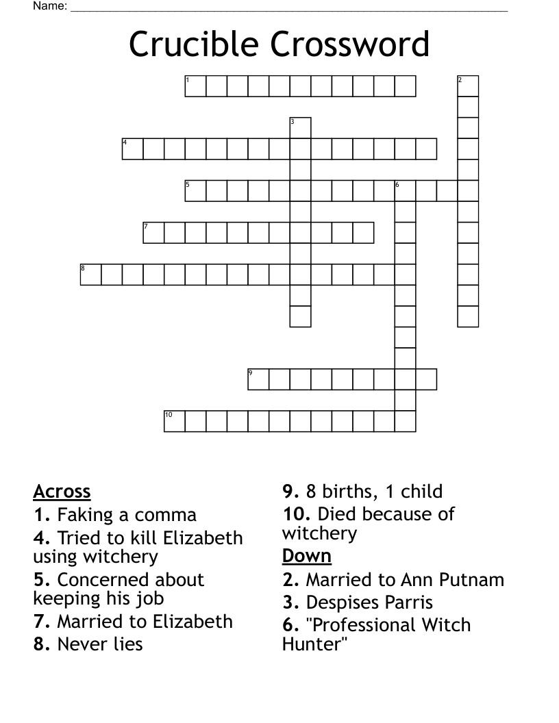 Crucible Crossword
