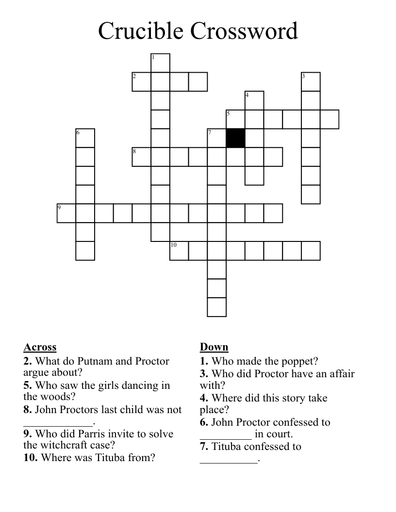 Crucible Crossword
