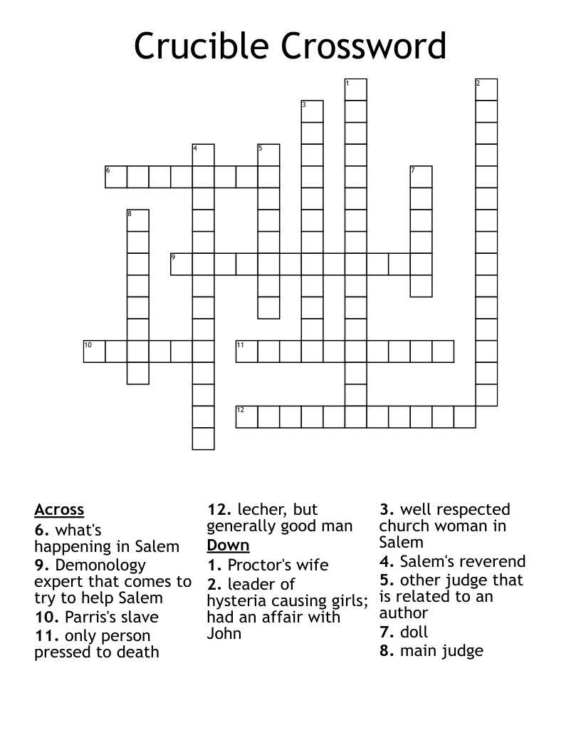 Crucible Crossword