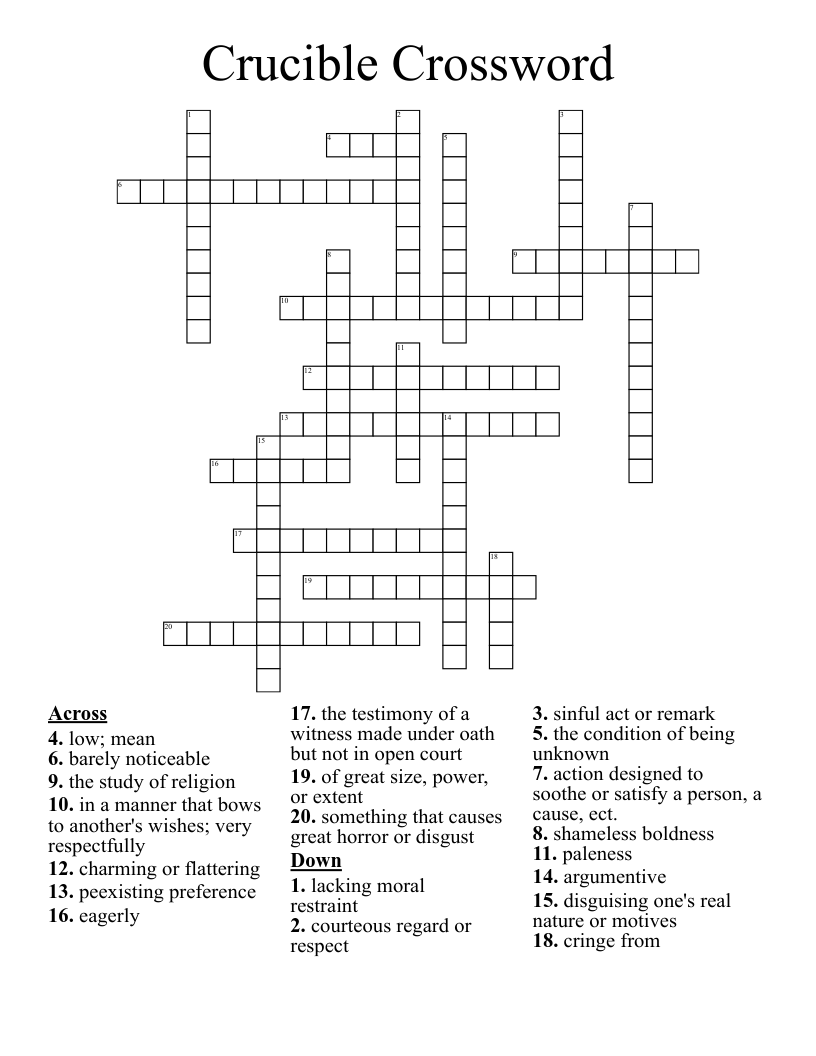 Crucible Crossword