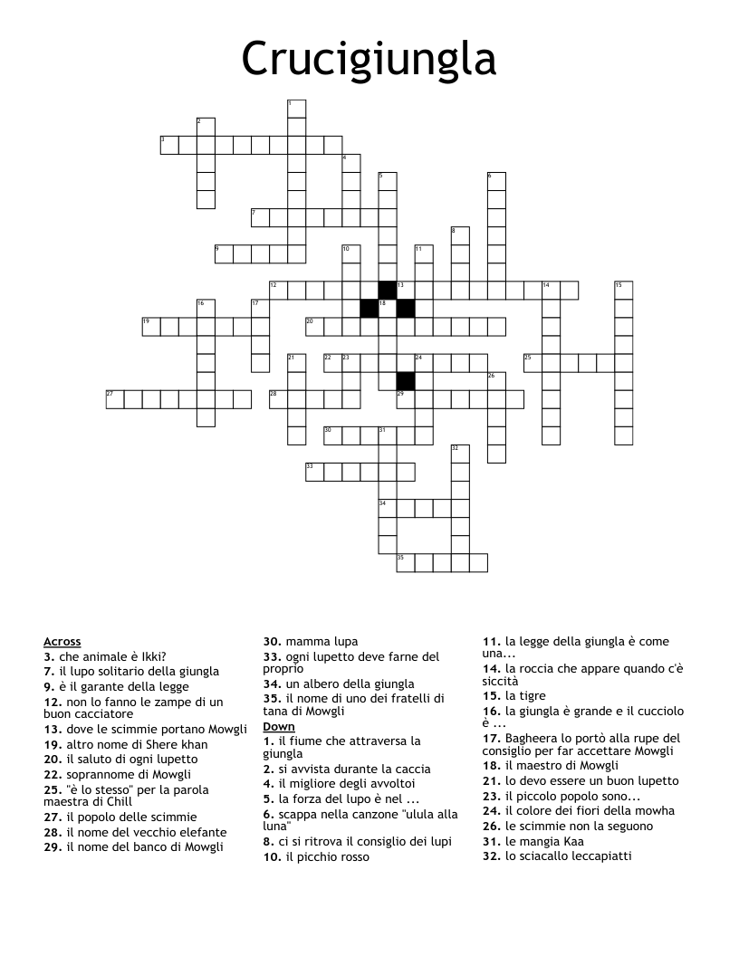 Crucigiungla Crossword