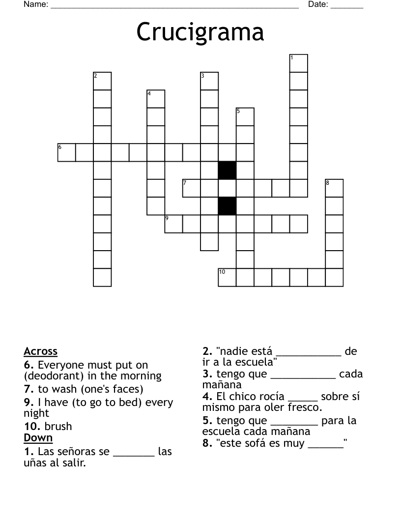Crucigrama Crossword