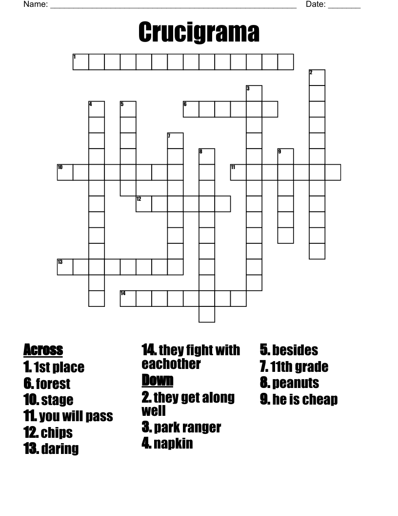 Crucigrama Crossword