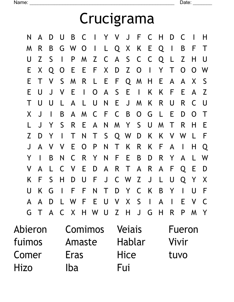 Crucigrama Word Search