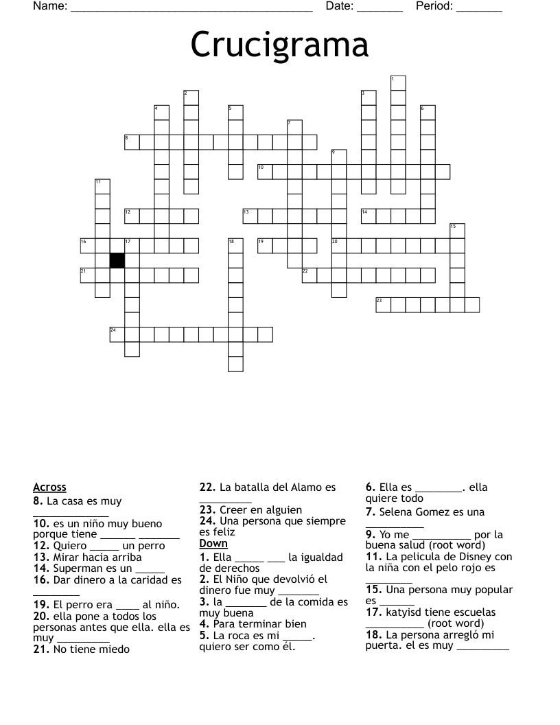Crucigrama Crossword