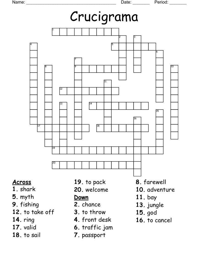 Crucigrama Crossword