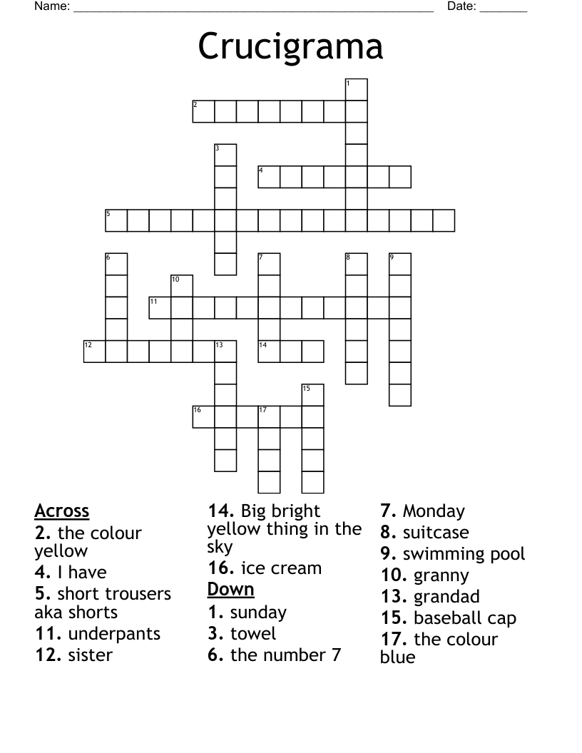 Crucigrama Crossword