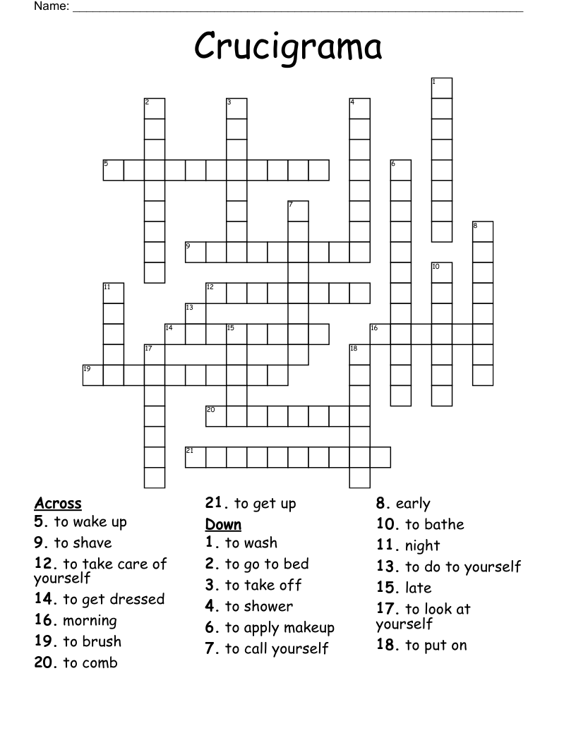 Crucigrama Crossword