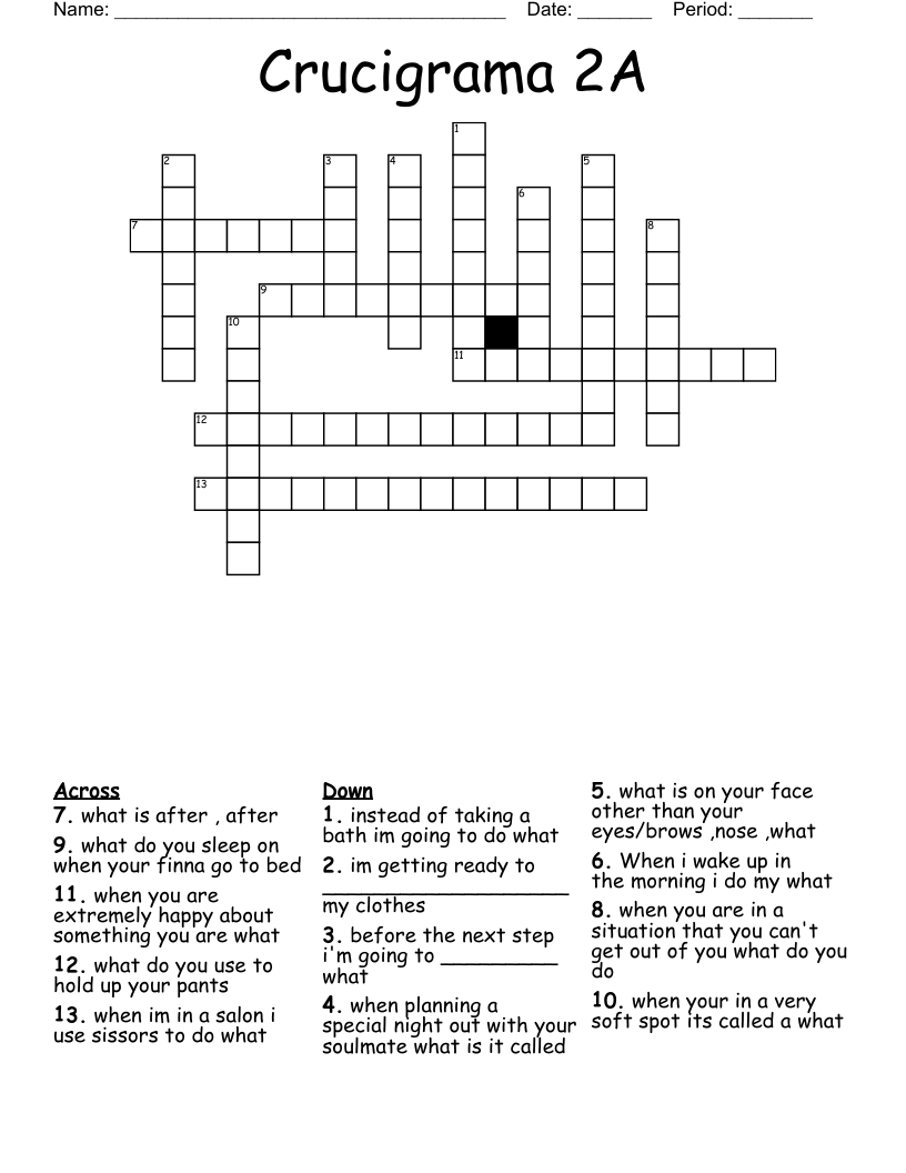 Crucigrama 2A Crossword