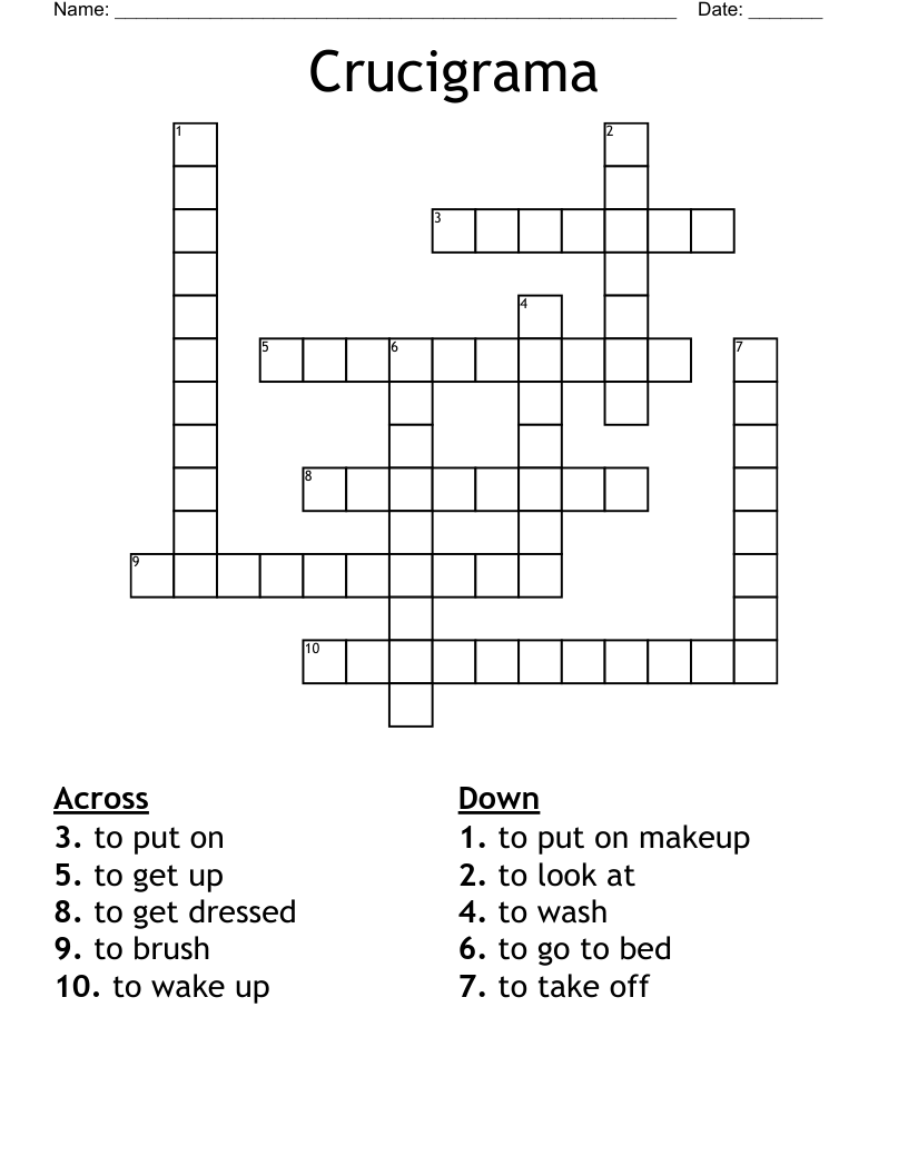 Crucigrama Crossword