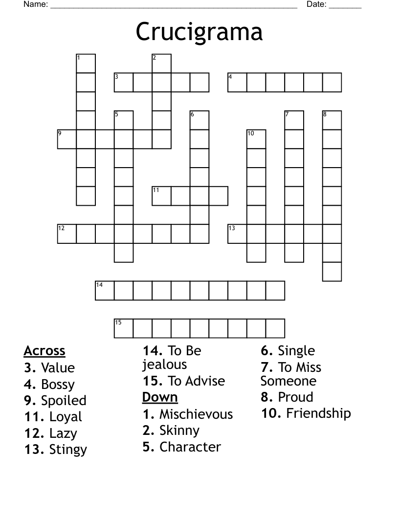 Crucigrama Crossword