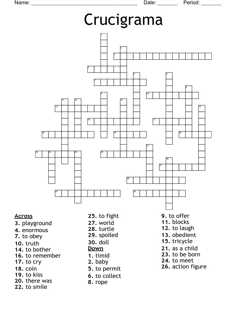 Crucigrama Crossword