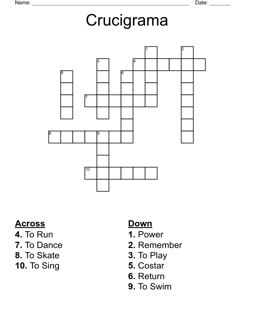 Crucigrama Crossword