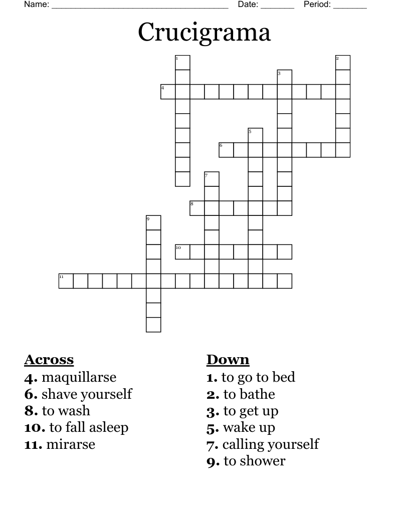 Crucigrama  Crossword