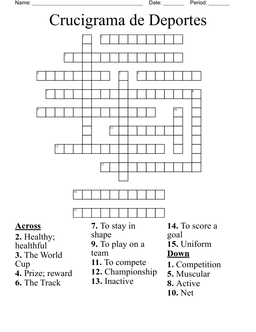 Crucigrama de Deportes Crossword