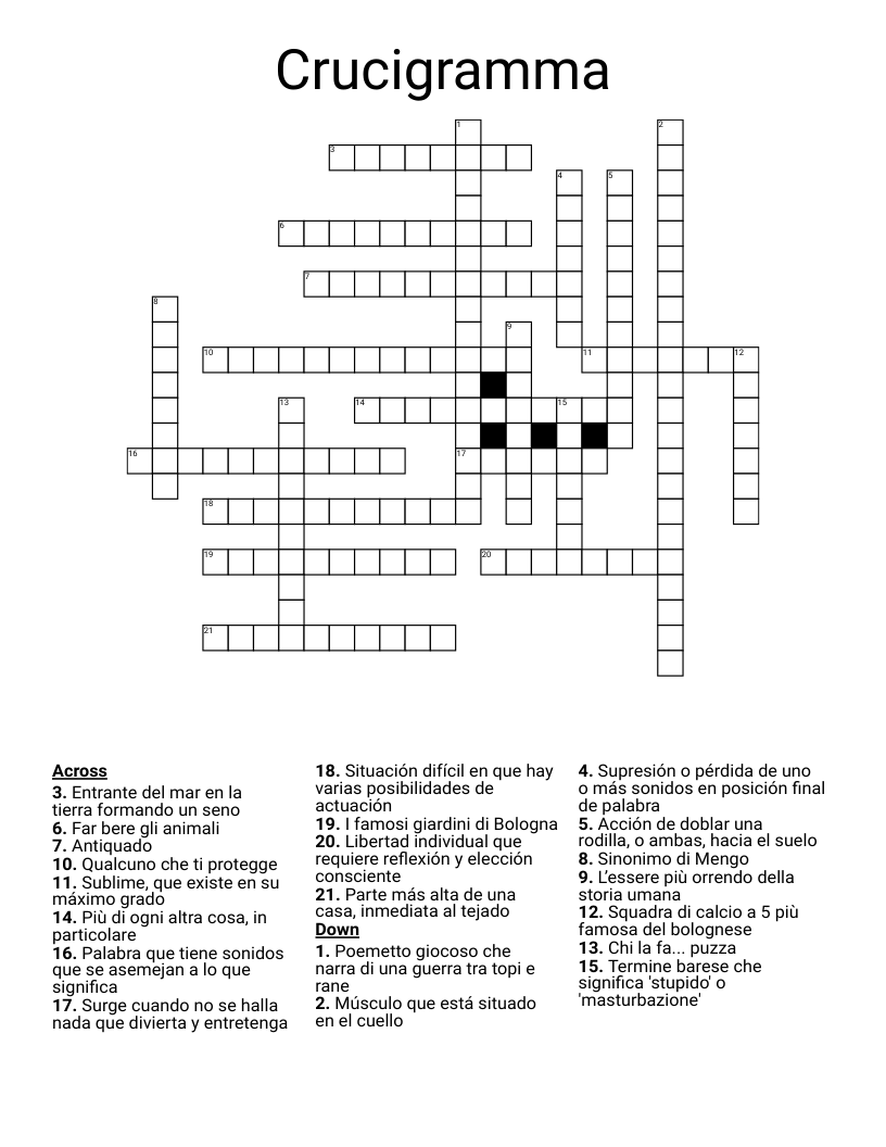 Crucigramma Crossword