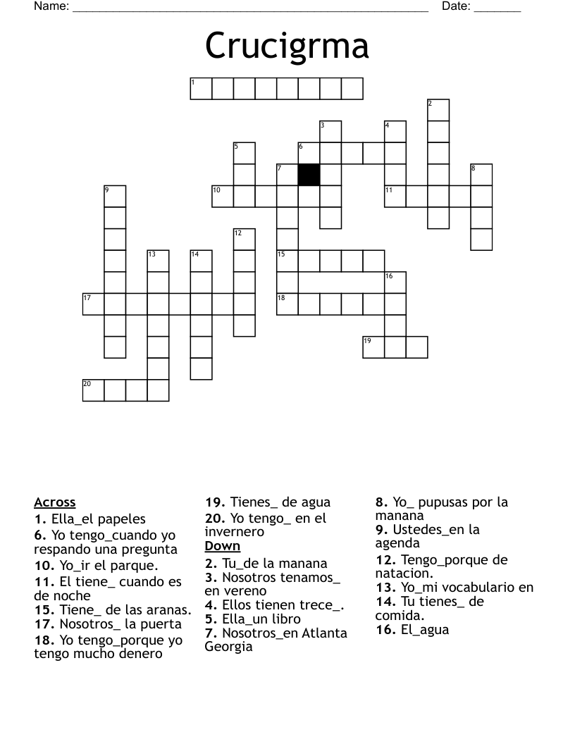 Crucigrma Crossword