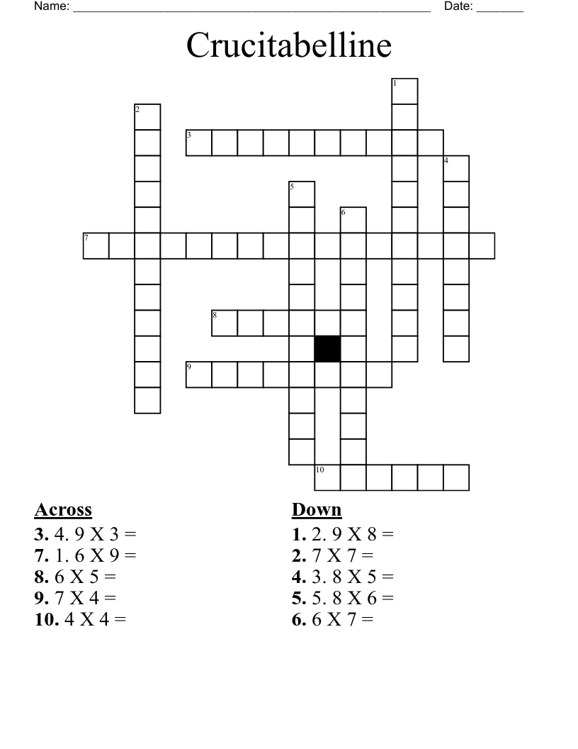 Crucitabelline Crossword