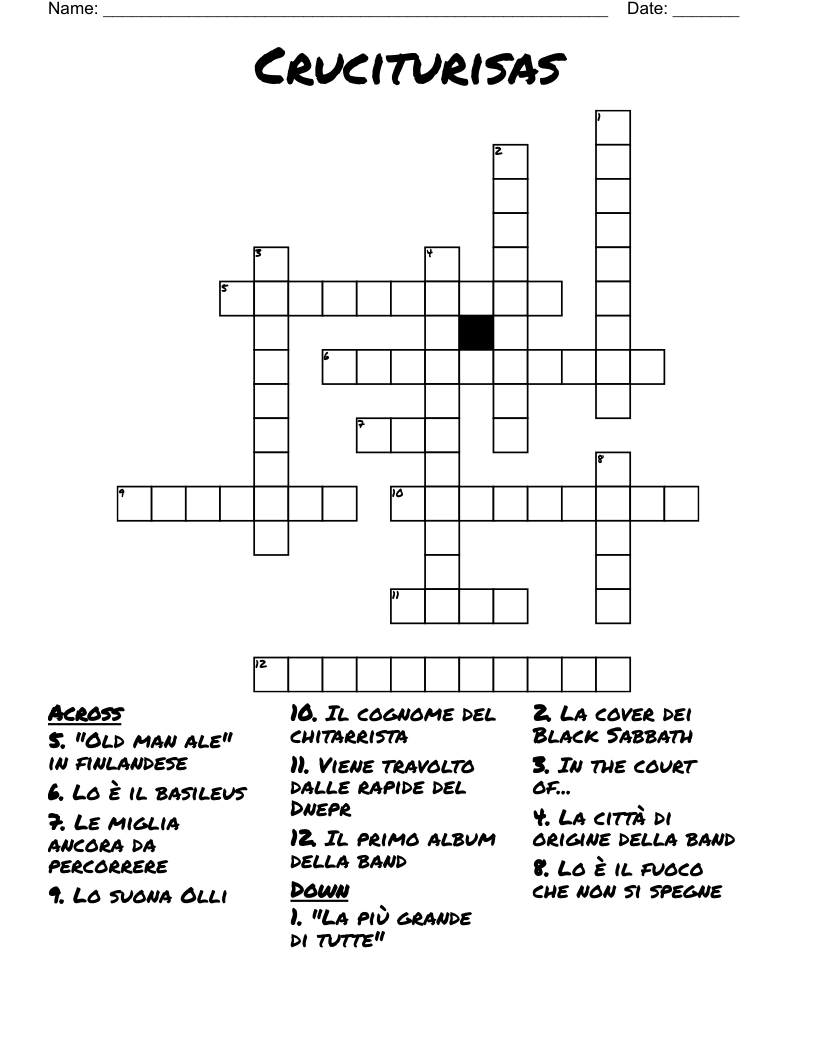 Cruciturisas Crossword