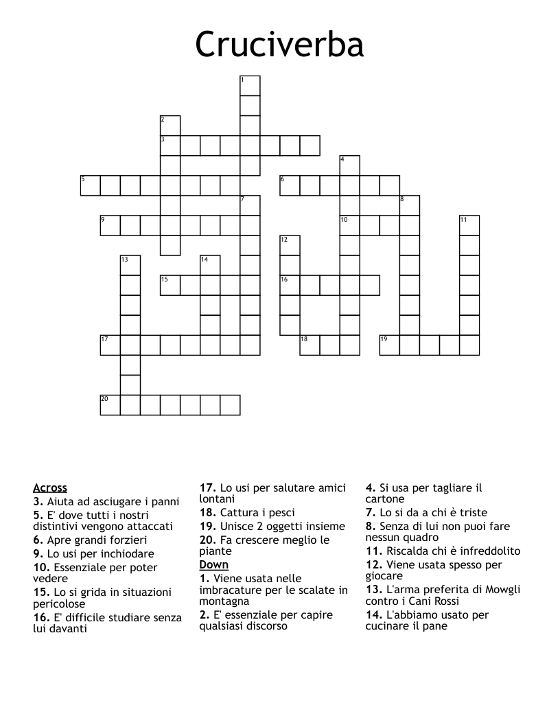 Cruciverba Crossword