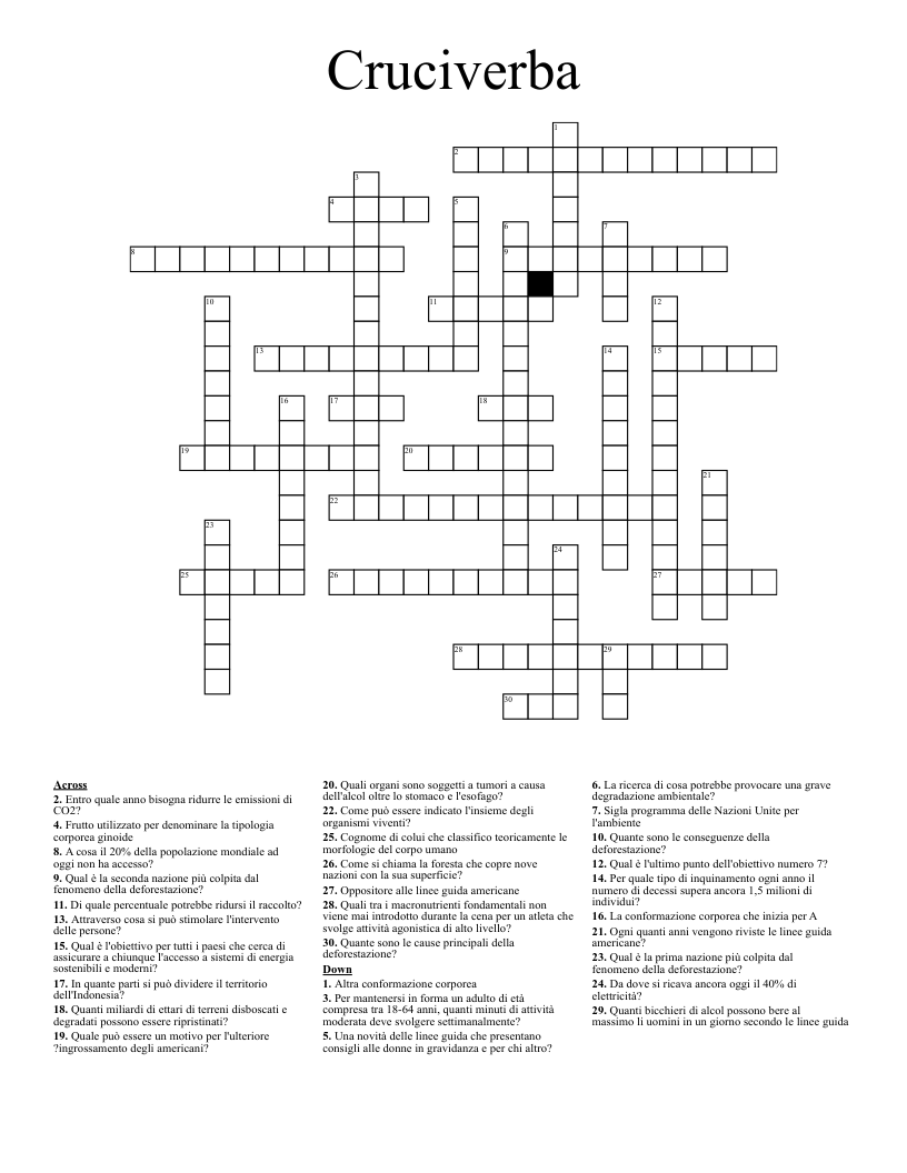 Cruciverba Crossword