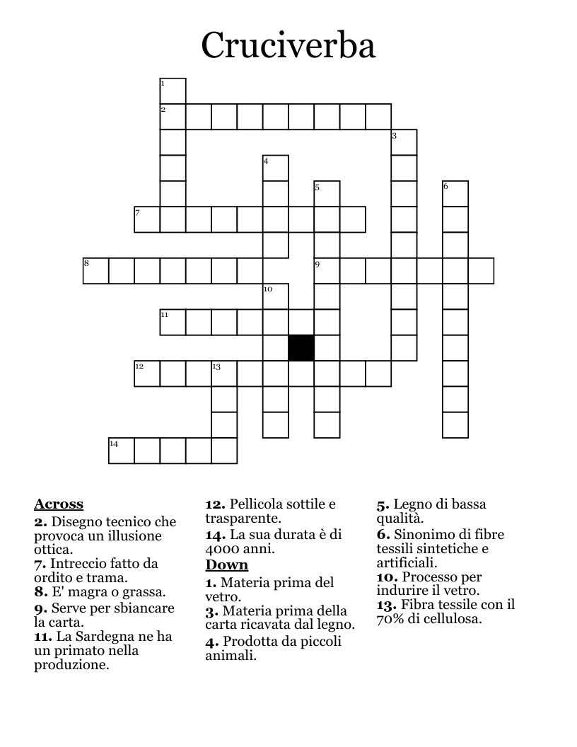 Cruciverba  Crossword