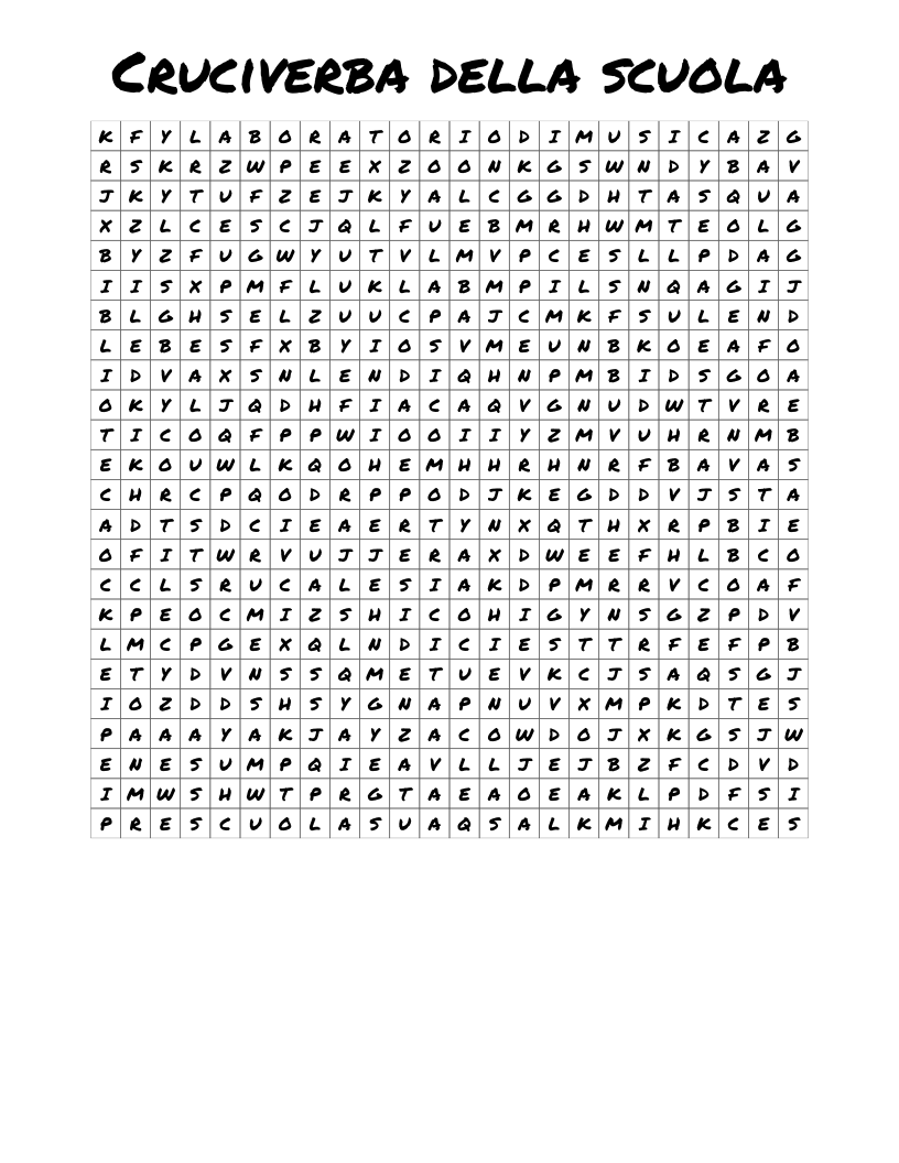 Cruciverba della scuola Word Search